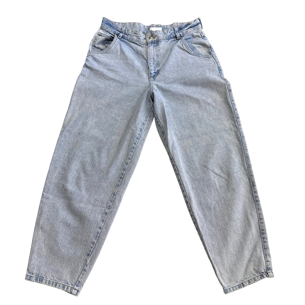 H&M High Rise Barrel Leg Jeans Size 8 Light Wash Cotton Denim